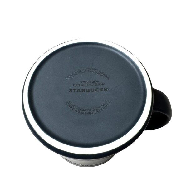 Starbucks 2012 Black Tiger Mug 16 oz Bone China Dark Red Interior Collectible Co - Picture 4 of 5